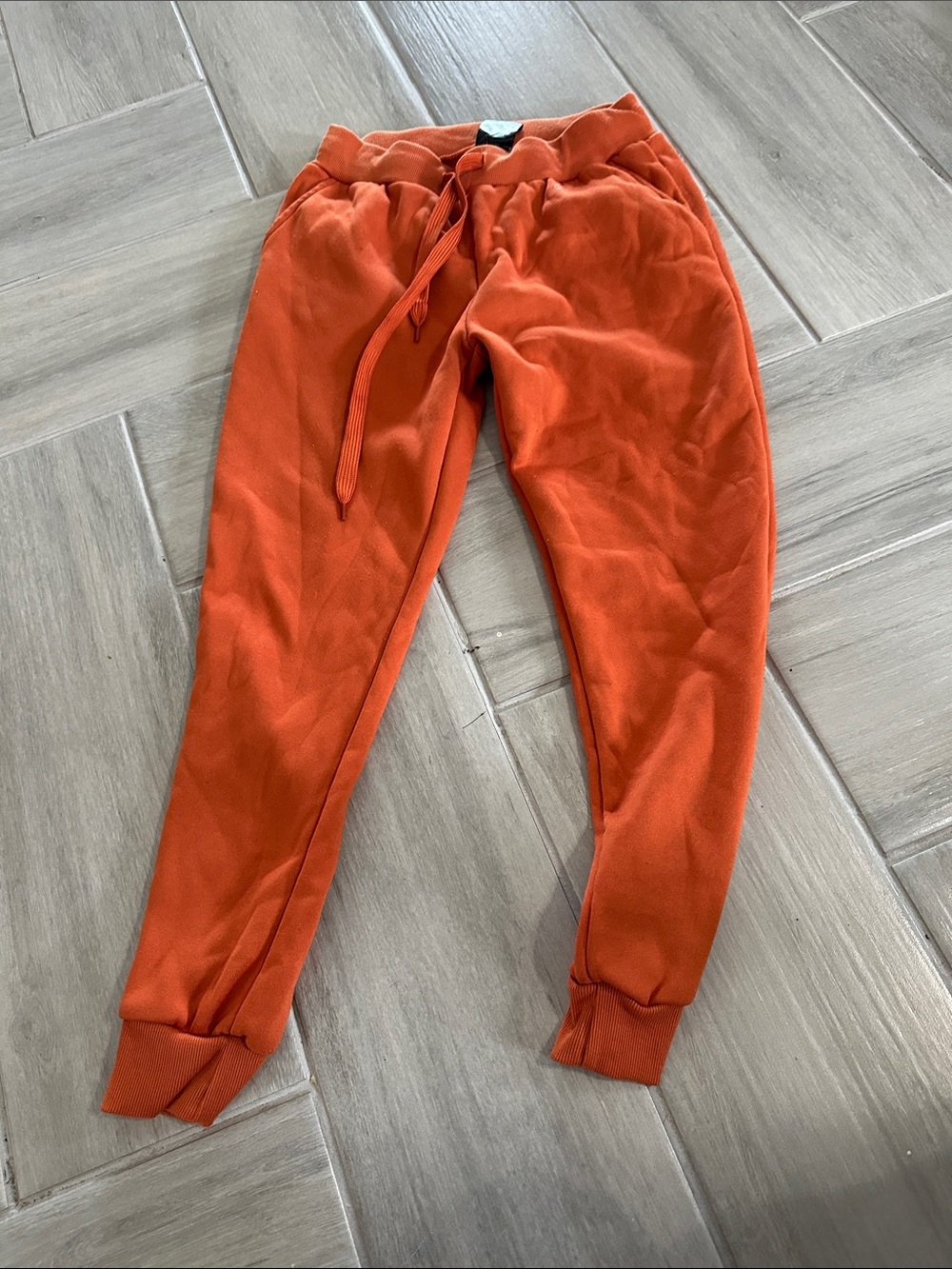Unbranded Orange Jogger Pants with Drawstring Waist